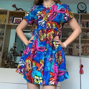 Vibrant Floral Print Dress (reminds me of Jams world)